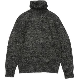 (ダブルアールエル) RRL マールド ウールブレンド タートルネック セーター 霜降り ブラック メンズ Marled Wool-Blend Turtleneck Sweater｜garyu