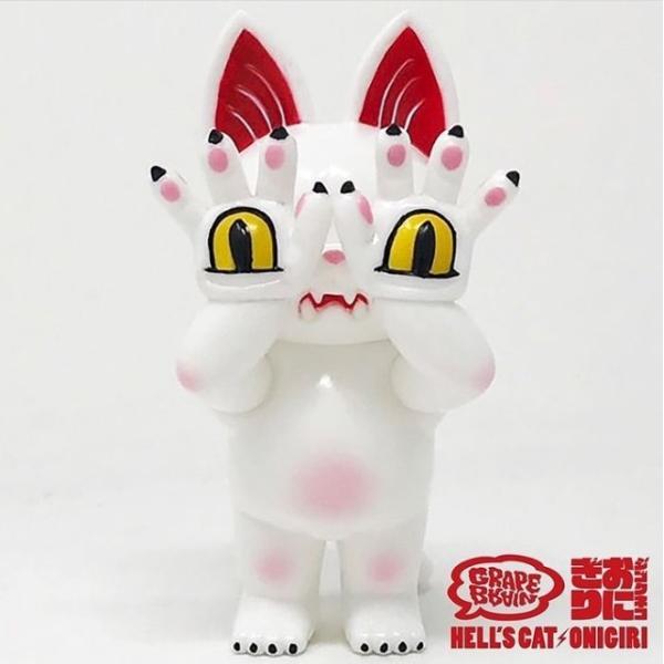 GRAPE BRAIN グレイプ ブレイン ジゴクネコ おにぎり 白 ソフビ フィギュア 人形 猫