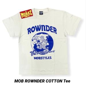 mobstyles モブスタイル 限定コラボ Tシャツ コットン MOB ROWNDER TEE｜ベージュ アウトドア キャンプ 格闘技｜garyujp