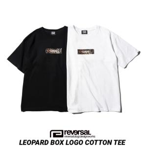 reversal/リバーサル Tシャツ 半袖 コットン LEOPARD BOX LOGO COTTON TEE （2カラー）｜garyujp
