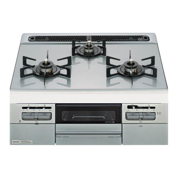 ノーリツ ビルトインコンロ N3WV6W スタンダード ガラストップ 60cm幅