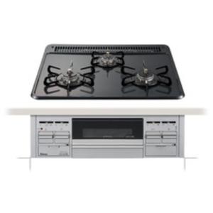 PANASONICビルトイン2口ガスコンロ ホーロートップ、片面焼グリル