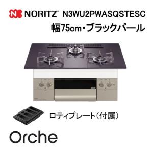 NORITZ　ガスコンロ　都市ガス NORITZ NLC2293CDBAL-13A チャコール [ガスコンロ (都市ガス用・2口