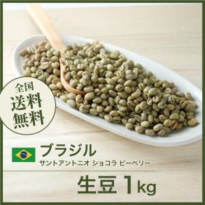 生豆 コーヒー 1kg ブラジル サントアントニオ ショコラ ピーベリー 送料無料 大山珈琲
