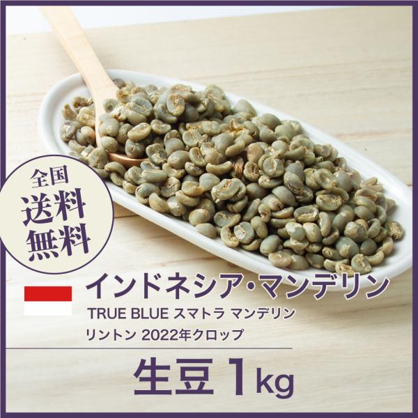 生豆 コーヒー 1kg インドネシア TRUE BLUE スマトラ マンデリン リントンクロップ 送...