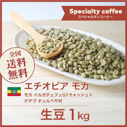 生豆 コーヒー 1kg エチオピア モカ イルガチェフェG1ウォッシュド ゲデブチェルベサ村 ポイン...