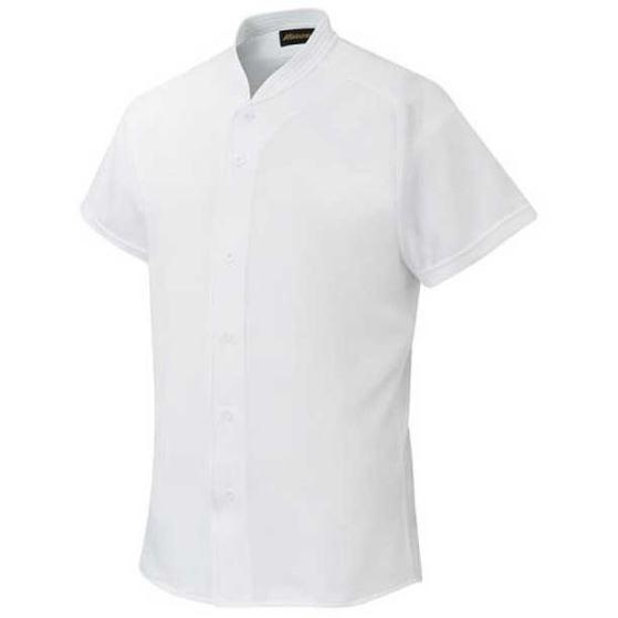 MIZUNO 試合用ユニフォームシャツ フルオープン 小衿付 ホワイト ミズノ