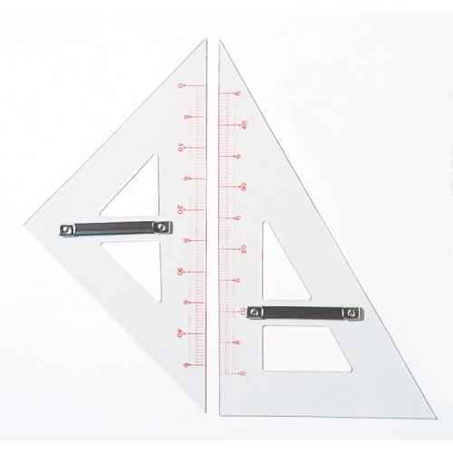 アクリル製三角定規 60cm 11-306 教授用・黒板用（2枚1組）