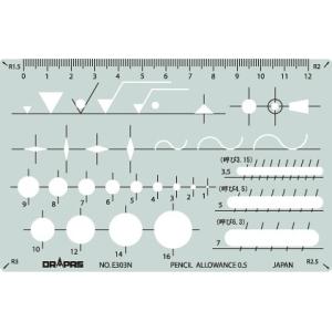 ドラパス テンプレート 31-E303N 機械記号仕上定規 ※メール便対応可｜gazai-yh