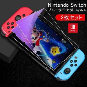 ニンテンドー スイッチ ガラスフィルム 2枚セット Nintendo Switch ブルーライトカットシート 画面保護 指紋 キズ防止