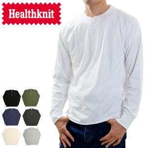 ヘルスニット Healthknit ヘンリーネック 長袖Tシャツ 906L MENS HENRY NECK L/S T-SHIRT【メール便配送】｜gb-int