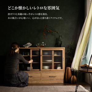 食器棚 ロータイプ 完成品 幅120cm キャ...の詳細画像1