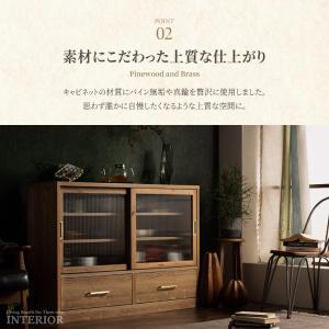 食器棚 ロータイプ 完成品 幅120cm キャ...の詳細画像3