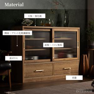食器棚 ロータイプ 完成品 幅120cm キャ...の詳細画像4