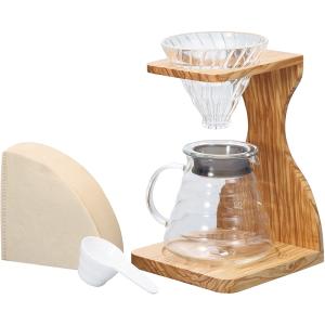 ハリオ HARIO V60 ドリッパー 1〜4杯用 オリーブウッドスタンドセット VSS-1206-OV｜gbft-online