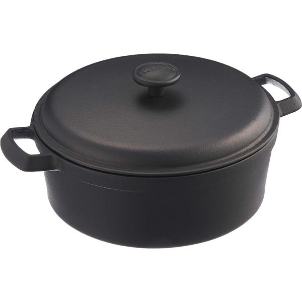 岩鋳 Iwachu ファミリーシチューパン23 黒焼付 内径:23.5cm IH対応 南部鉄器 21...