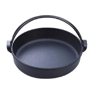 岩鋳（IWACHU） すき焼き鍋 ほほえみ 黒焼付 内径25cm IH対応 南部鉄器