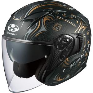 OGK KABUTO オージーケーカブト EXCEED SWORD ジェットヘルメット フラットブラックゴールド M 2082227｜gbft