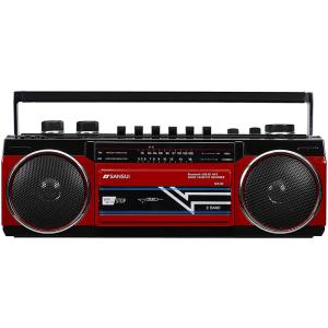 SANSUI サンスイ Bluetooth ステレオ ラジオカセット レッド SCR-B2（RD）