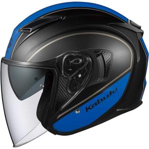 オージーケーカブト OGK KABUTO EXCEED DELIE ヘルメット フラットブラックブルー M バイク用 2057224｜gbft