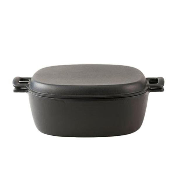 岩鋳 Iwachu 両手万能鍋 黒焼付 内寸22×22cm IH対応 南部鉄器 21080