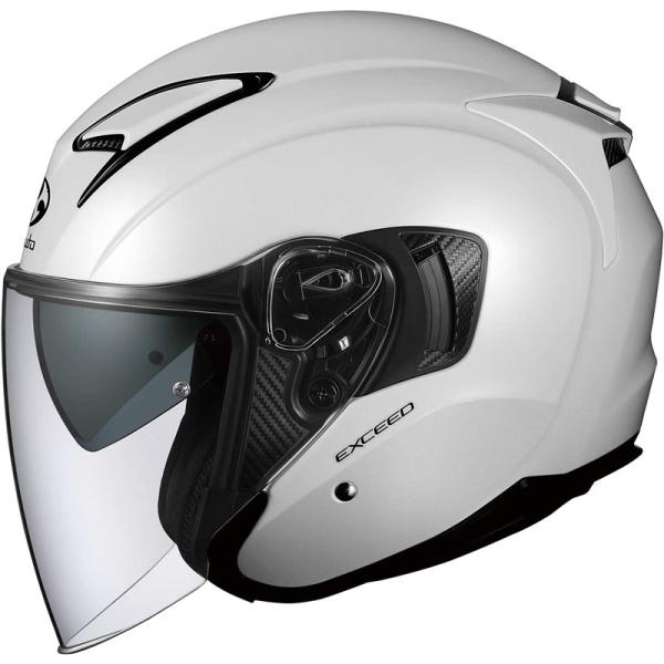 オージーケーカブト バイクヘルメット ジェット EXCEED パールホワイト (サイズ:L)