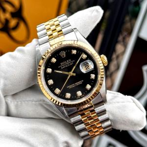 ROLEX（ロレックス） デイトジャスト 10Pダイヤ 16234G ブラック S番