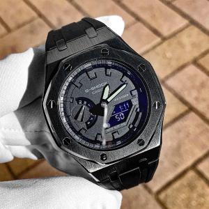 CASIOAK カシオーク カスタム 黒 メタルベゼル ラバーベルト G-SHOCK