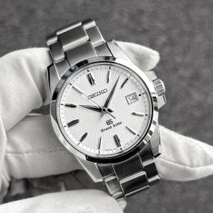 【廃盤モデル / 箱 / 取説】GRAND SEIKO グランドセイコー SBGX053 デイト 白 ホワイト ギョーシェ 文字盤 9F62-0AA1 メンズ クォーツ 腕時計 人気 希少モデル