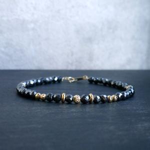 G-BALLER / ジーボーラー】K18 オニキス ビーズブレスレット 18金