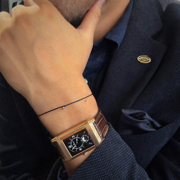 1粒 ダイヤモンド K18 ゴールド コードブレスレット メンズ レディース ジュエリー 天然ダイヤ...