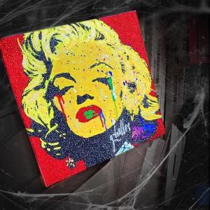 【G-BALLER ジーボーラー】ラインストーン アート マリリンモンロー 絵画 現代アート アートポスター インテリア 壁掛け 壁飾り アートパネル ストリートアート