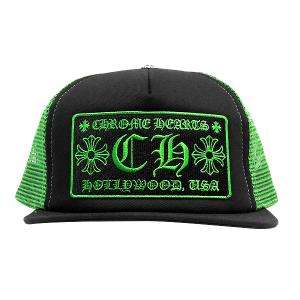 【激レア/新品】 CHROME HEARTS クロムハーツ キャップ CHラベル 黒 緑 トラッカーキャップ 新作 CAP ブラック グリーン スナップバック｜gbss