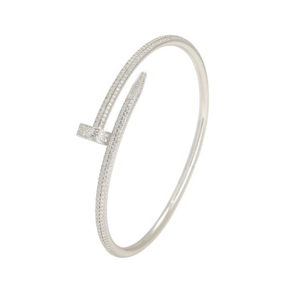 カルティエ ジュストアンクル フルパヴェ ダイヤモンド K18ホワイトゴールド ブレスレット 中古