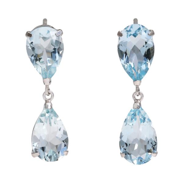 PT900 アクアマリン ピアス