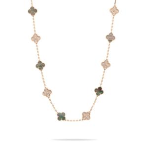 ヴァンクリーフ＆アーペル ヴィンテージアルハンブラ ロングネックレス 20モチーフ K18ローズゴールド ネックレス 美品