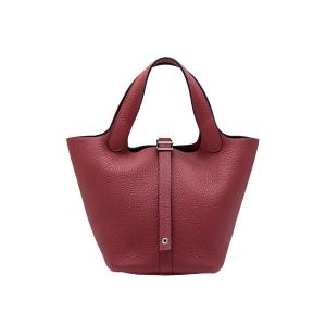 エルメス HERMES ピコタンロックPM トリヨンクレマンス ルージュアッシュ シルバー金具 W刻印 未使用 バッグ レディース