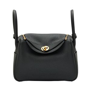 エルメス HERMES リンディ 26 トリヨンクレマンス ブラック イエローゴールド金具 W刻印 未使用 バッグ レディース