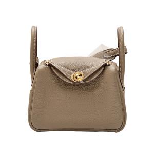 エルメス HERMES リンディ トリヨンクレマンス エトゥープ イエローゴールド金具 W刻印 未使用 バッグ レディース