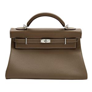 エルメス HERMES ケリー 42 Maxi トゴ エトゥープ シルバー金具 W刻印 未使用 バッグ レディース
