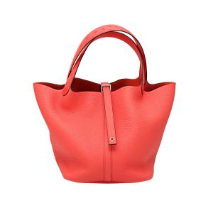 エルメス HERMES ピコタンロックMM トリヨンクレマンス オーストリッチ オレンジフィールド シルバー金具 W刻印 未使用 バッグ レディース