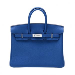 エルメス HERMES バーキン25 トゴ ブルーフランス シルバー金具 K刻印 未使用 バッグ レディース