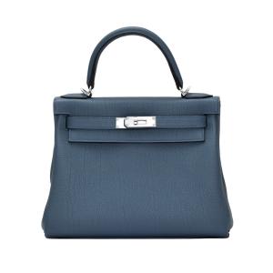エルメス HERMES ケリー28 トゴ ブルートンペット シルバー金具 G刻印 未使用 バッグ レディース