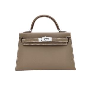 エルメス HERMES ケリー ヴォーエプソン エトゥープ シルバー金具 K刻印 ミニ 未使用 バッグ レディース
