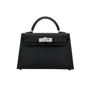 エルメス HERMES ケリー ヴォーエプソン ブラック シルバー金具 G刻印 未使用 バッグ レディース