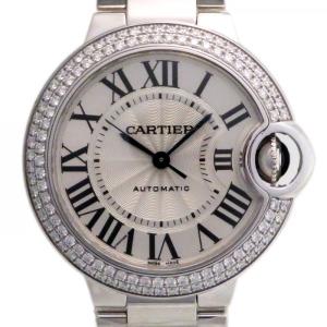 カルティエ Cartier バロンブルー ベゼルダイヤ WE9006Z3 シルバー文字盤 新古品 腕時計 レディース｜gc-yukizaki