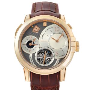 ハリー・ウィンストン HARRY WINSTON ミッドナイト GMT トゥールビヨン MIDATG45RR001 グレー/シルバー文字盤 アウトレット 腕時計 メンズ
