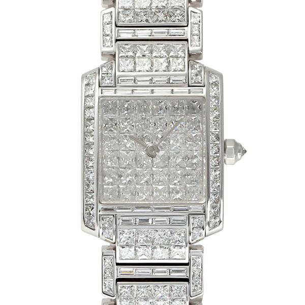 カルティエ Cartier タンク フランセーズ SM リビエール WL4073KF 全面ダイヤ文字...