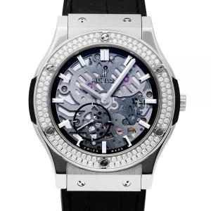 ウブロ HUBLOT クラシックフュージョン クラシコ ウルトラシン スケルトン チタニウムダイヤ 515.NX.0170.LR.1104 グレー文字盤 新品 腕時計 メンズ