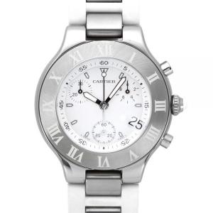 Cartier カルティエ マスト21 クロノスカフ W10184U2 ホワイト